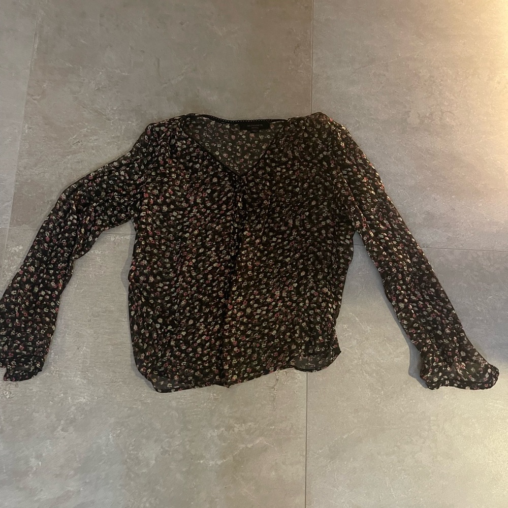 Floral Long Sleeve Blouse All Saints Medium